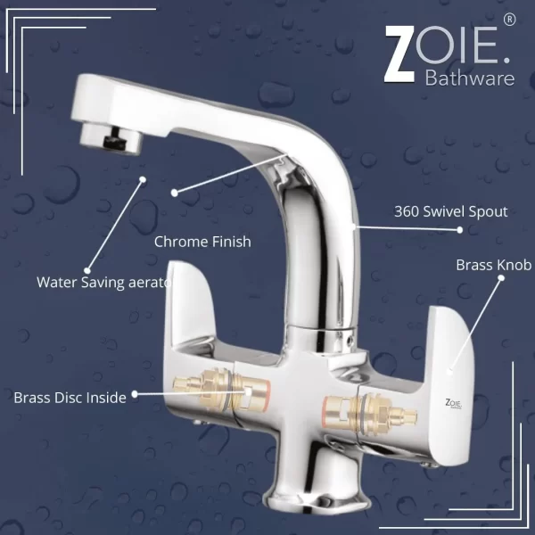 Centre Hole Basin Mixer